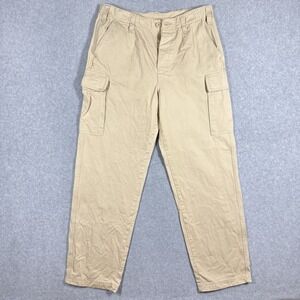 Y2K Diesel CARGO Pants Mens 33x32 Tan Khaki NOX Straight Leg Vintage Button Fly